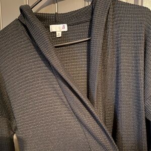 SO hooded waffle cardigan